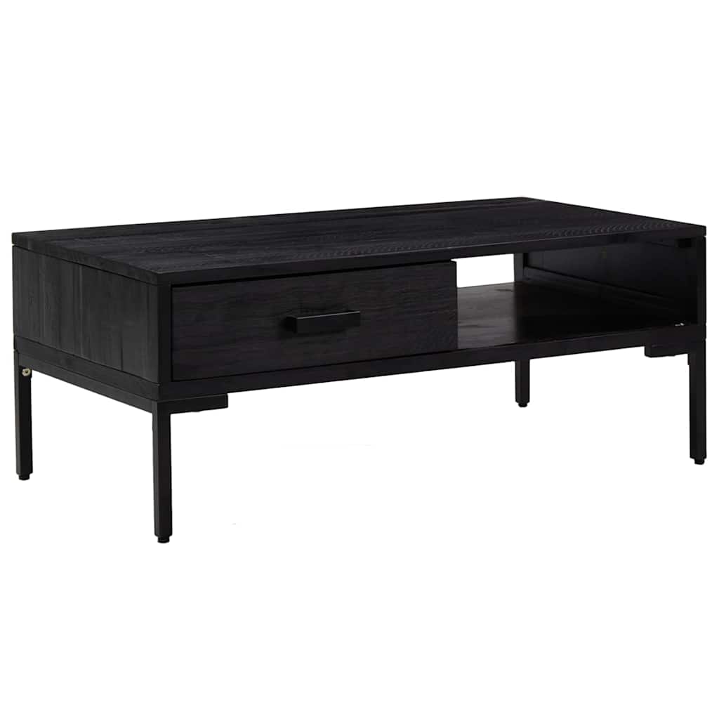 vidaXL Coffee Table Black 90x50x35 cm Solid Pinewood