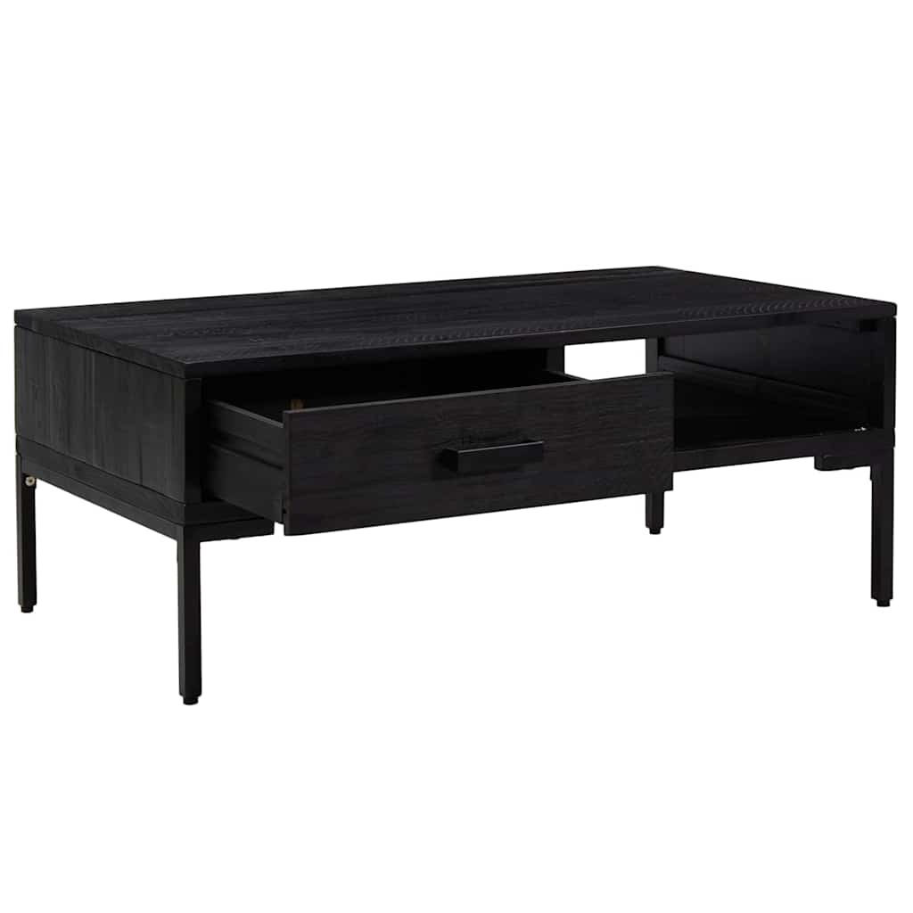 vidaXL Coffee Table Black 90x50x35 cm Solid Pinewood