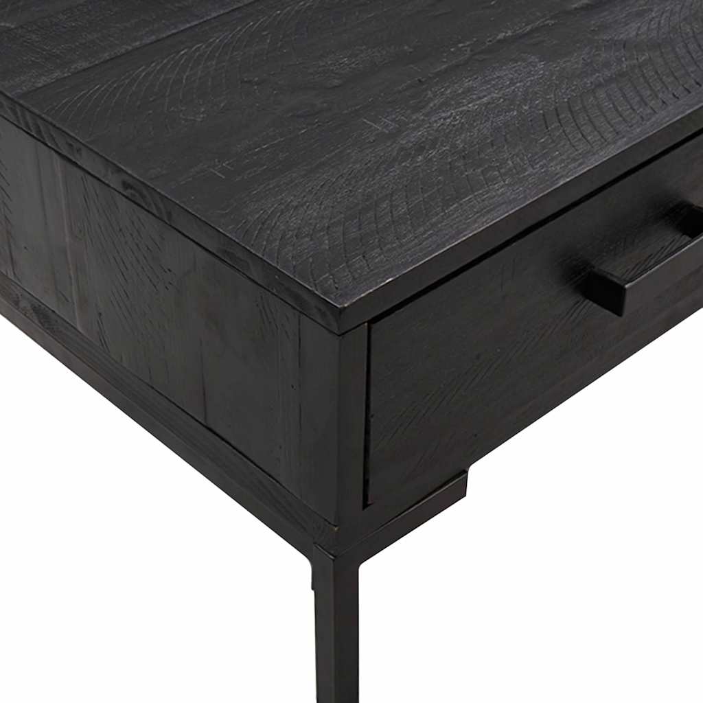 vidaXL Coffee Table Black 90x50x35 cm Solid Pinewood