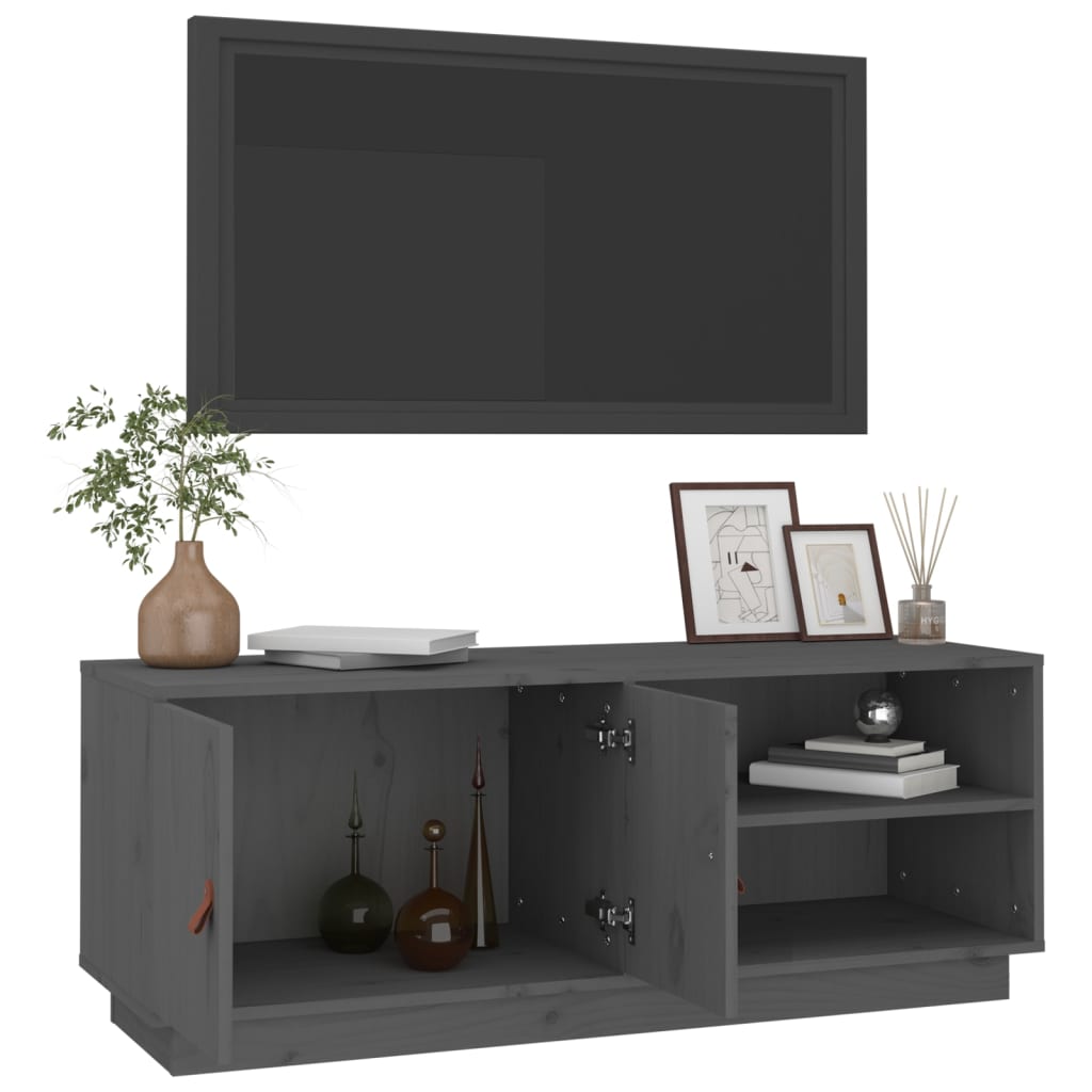 vidaXL TV Cabinet Grey 105x34x40 cm Solid Wood Pine