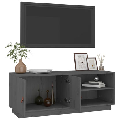 vidaXL TV Cabinet Grey 105x34x40 cm Solid Wood Pine