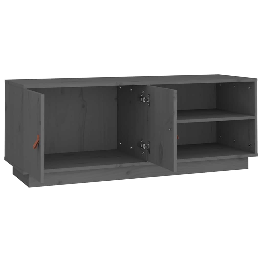 vidaXL TV Cabinet Grey 105x34x40 cm Solid Wood Pine