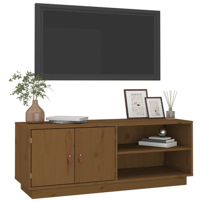 vidaXL TV Cabinet Honey Brown 105x34x40 cm Solid Wood Pine