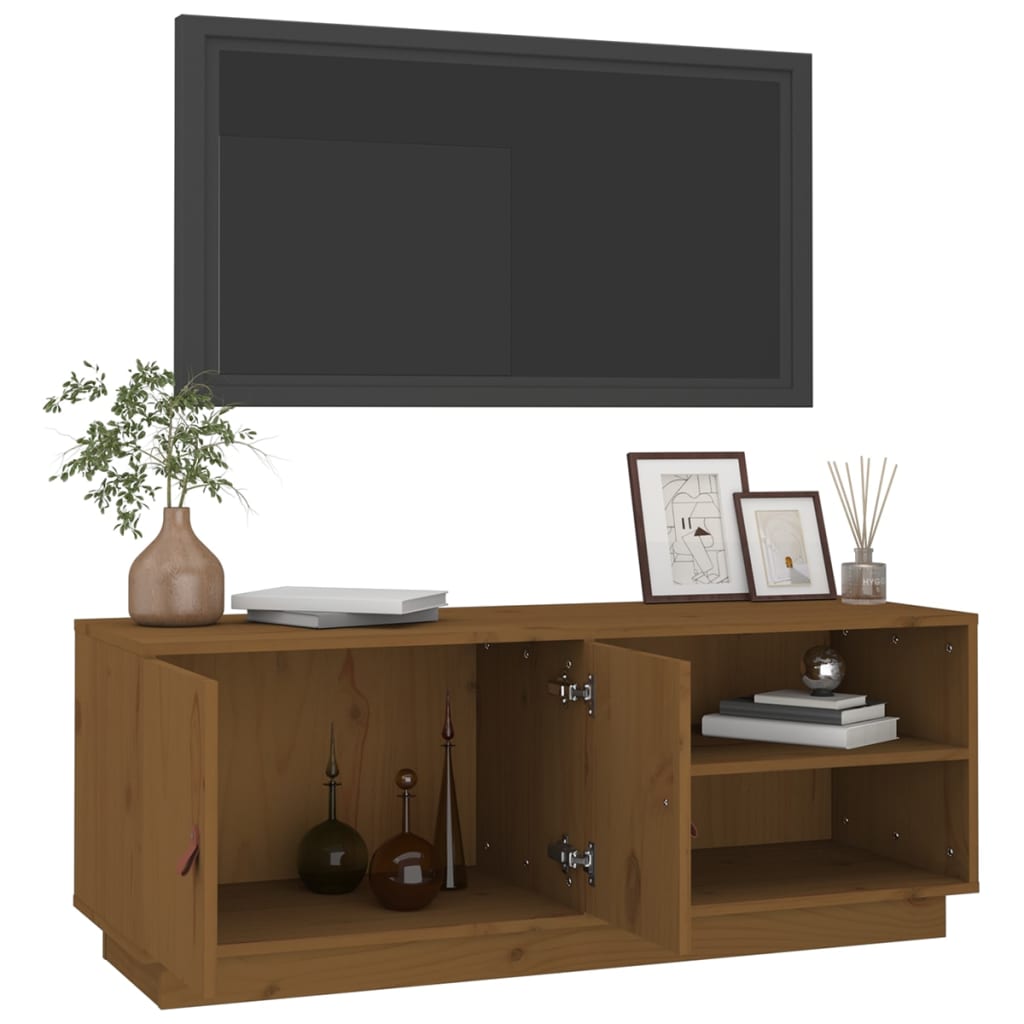 vidaXL TV Cabinet Honey Brown 105x34x40 cm Solid Wood Pine
