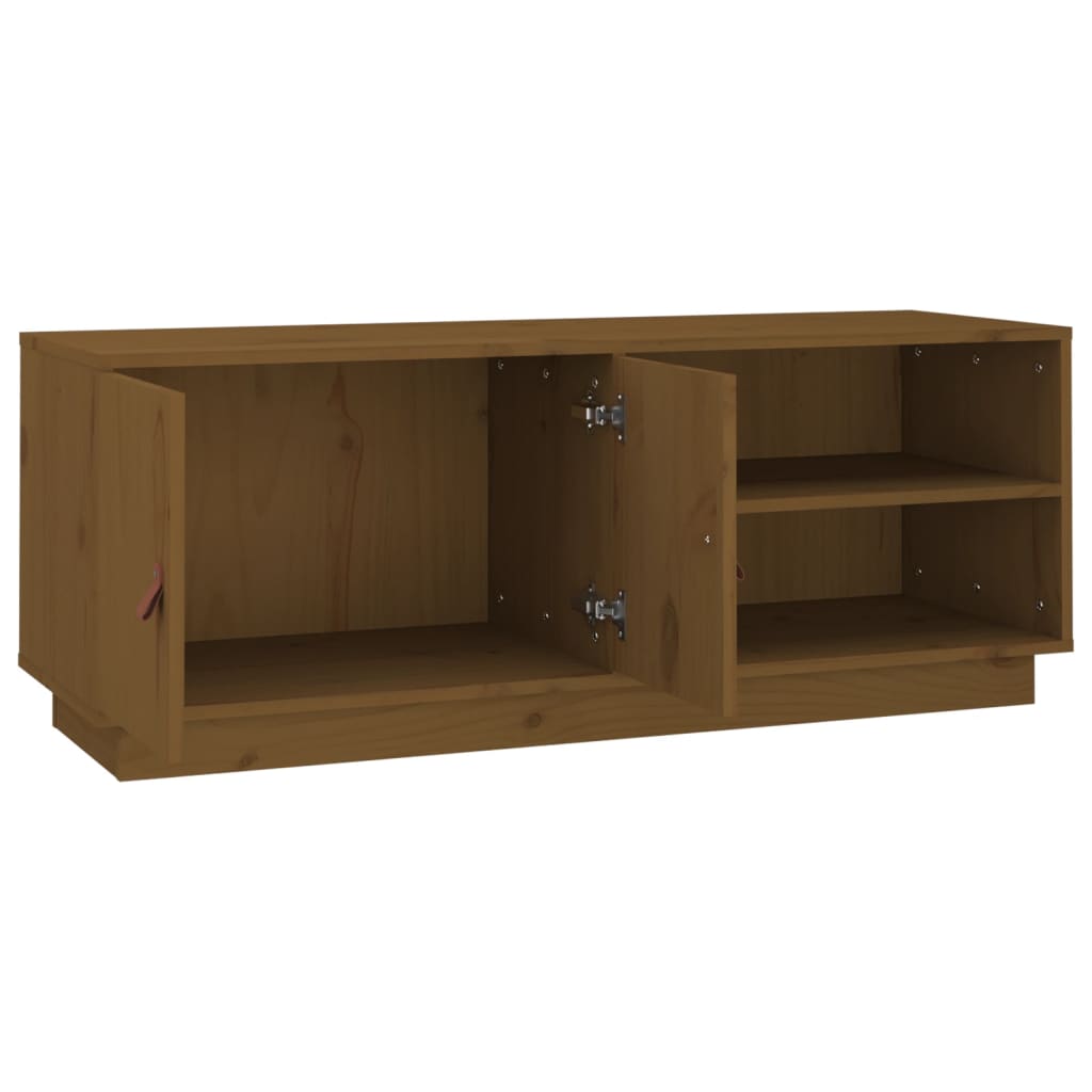 vidaXL TV Cabinet Honey Brown 105x34x40 cm Solid Wood Pine