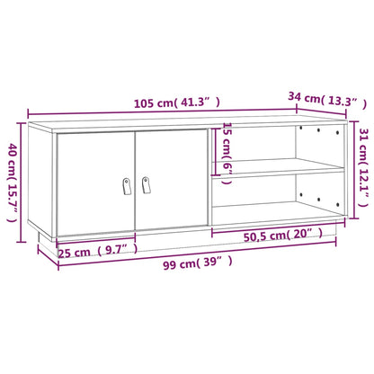vidaXL TV Cabinet Honey Brown 105x34x40 cm Solid Wood Pine