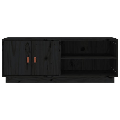 vidaXL TV Cabinet Black 105x34x40 cm Solid Wood Pine
