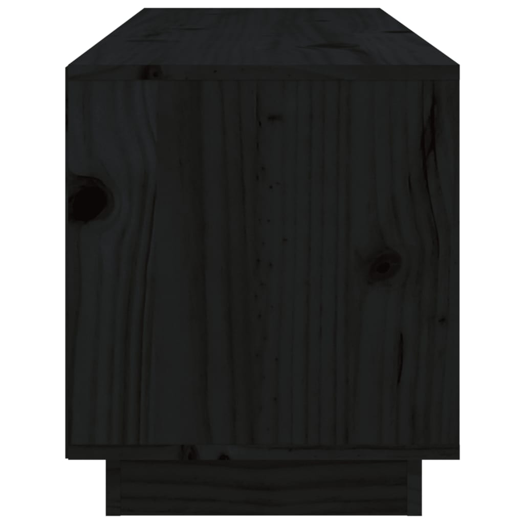 vidaXL TV Cabinet Black 105x34x40 cm Solid Wood Pine