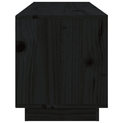 vidaXL TV Cabinet Black 105x34x40 cm Solid Wood Pine