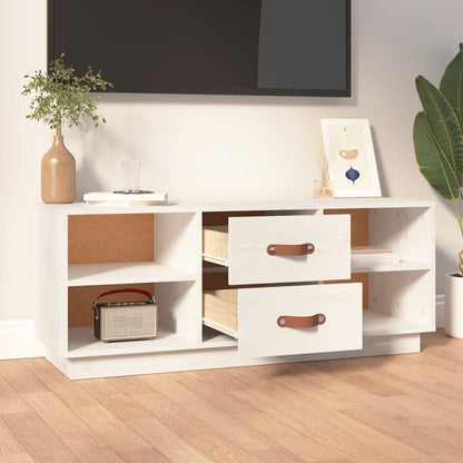 vidaXL TV Cabinet White 100x34x40 cm Solid Wood Pine