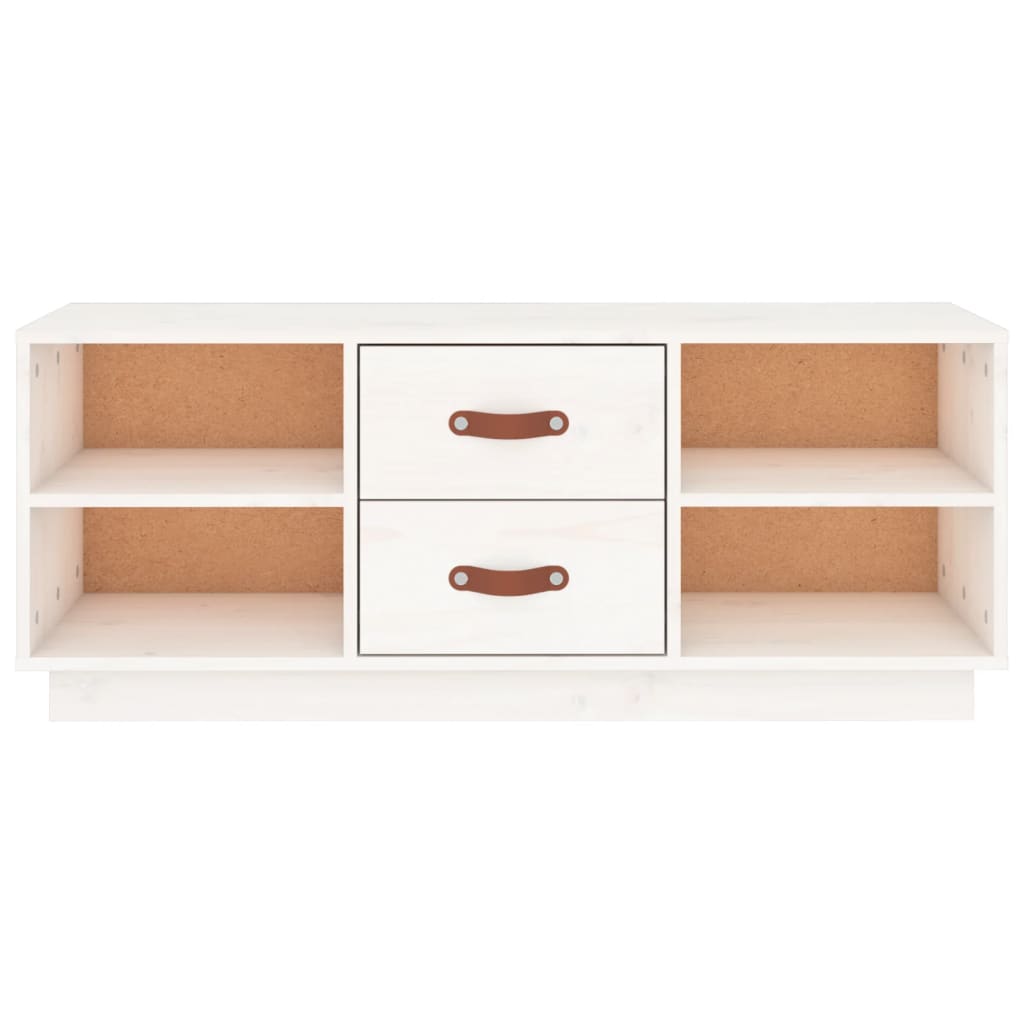 vidaXL TV Cabinet White 100x34x40 cm Solid Wood Pine