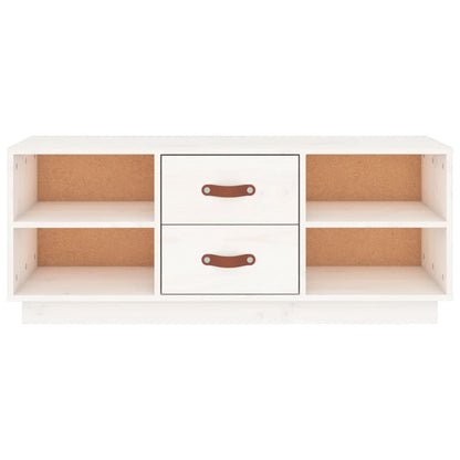 vidaXL TV Cabinet White 100x34x40 cm Solid Wood Pine
