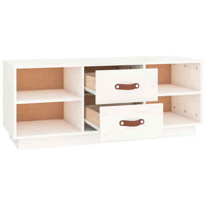 vidaXL TV Cabinet White 100x34x40 cm Solid Wood Pine