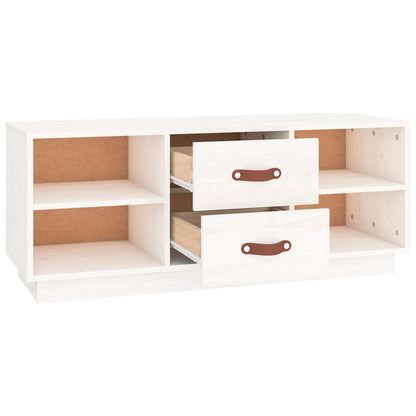 vidaXL TV Cabinet White 100x34x40 cm Solid Wood Pine