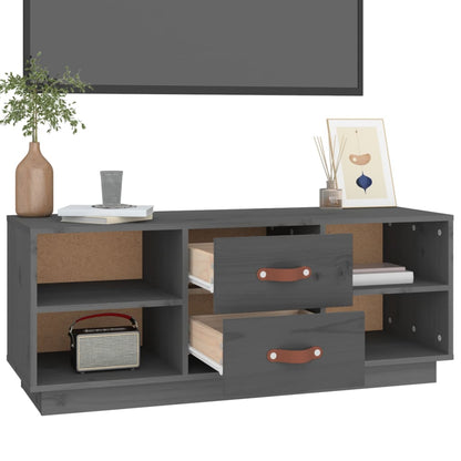 vidaXL TV Cabinet Grey 100x34x40 cm Solid Wood Pine