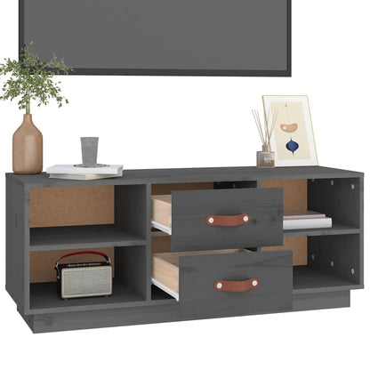 vidaXL TV Cabinet Grey 100x34x40 cm Solid Wood Pine