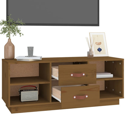 vidaXL TV Cabinet Honey Brown 100x34x40 cm Solid Wood Pine