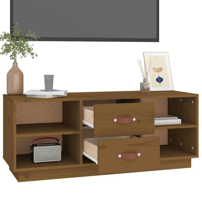 vidaXL TV Cabinet Honey Brown 100x34x40 cm Solid Wood Pine