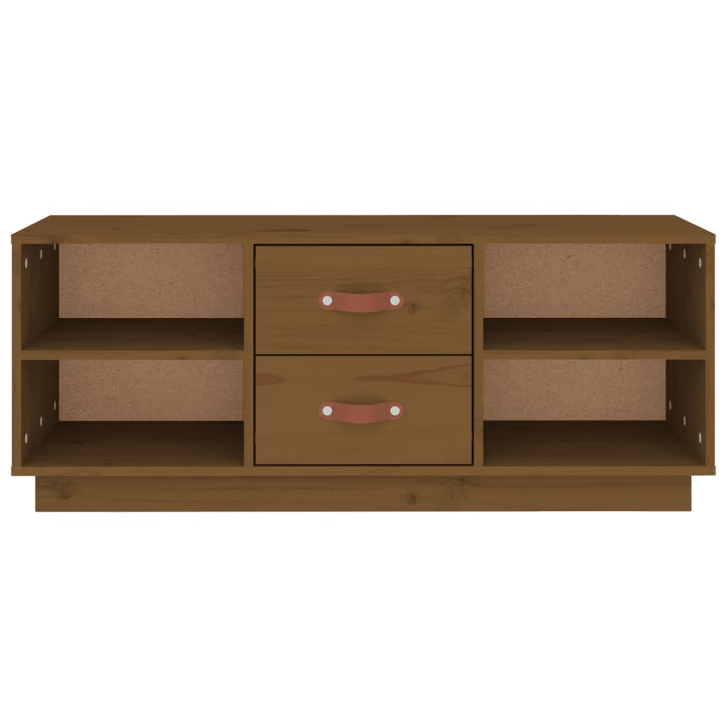 vidaXL TV Cabinet Honey Brown 100x34x40 cm Solid Wood Pine