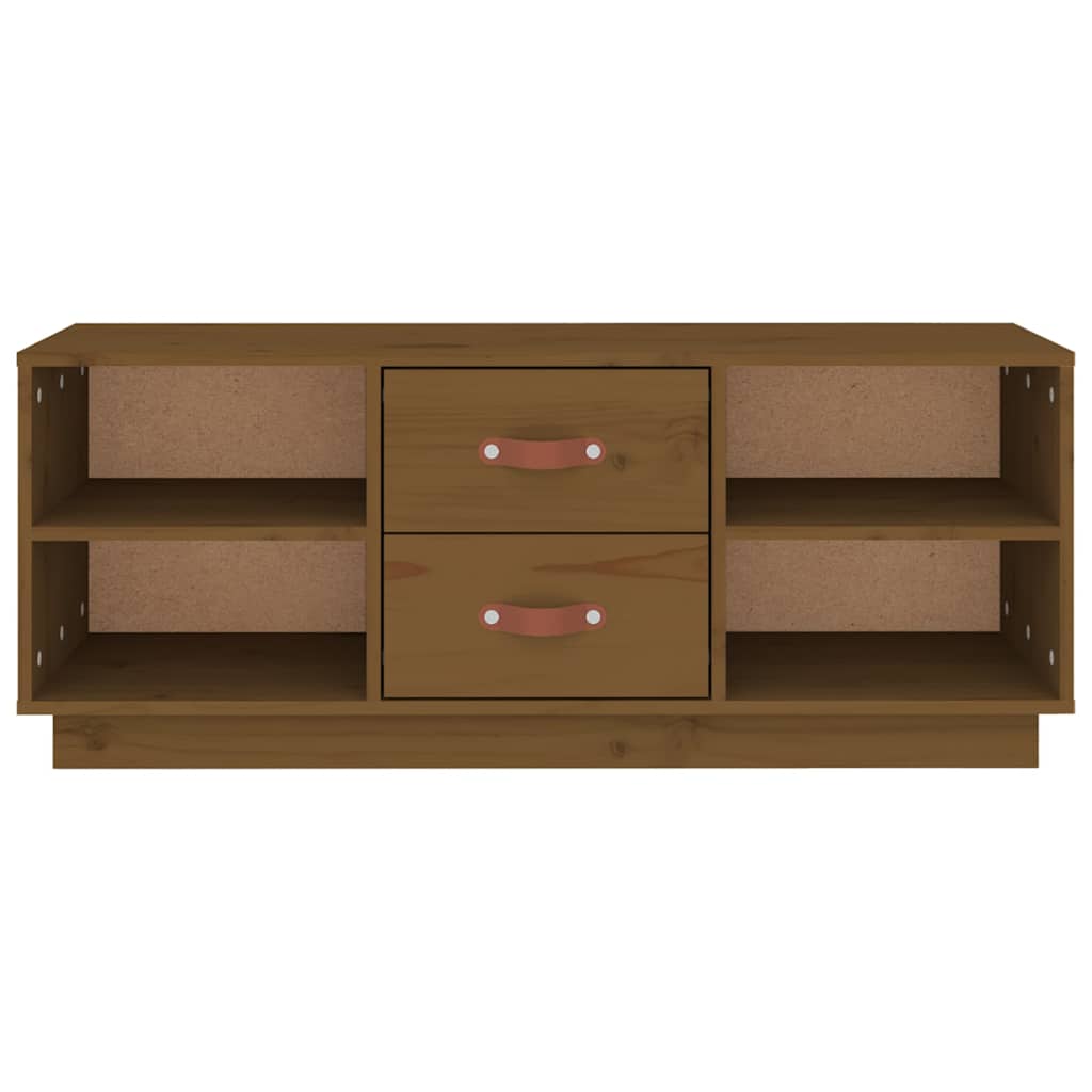 vidaXL TV Cabinet Honey Brown 100x34x40 cm Solid Wood Pine