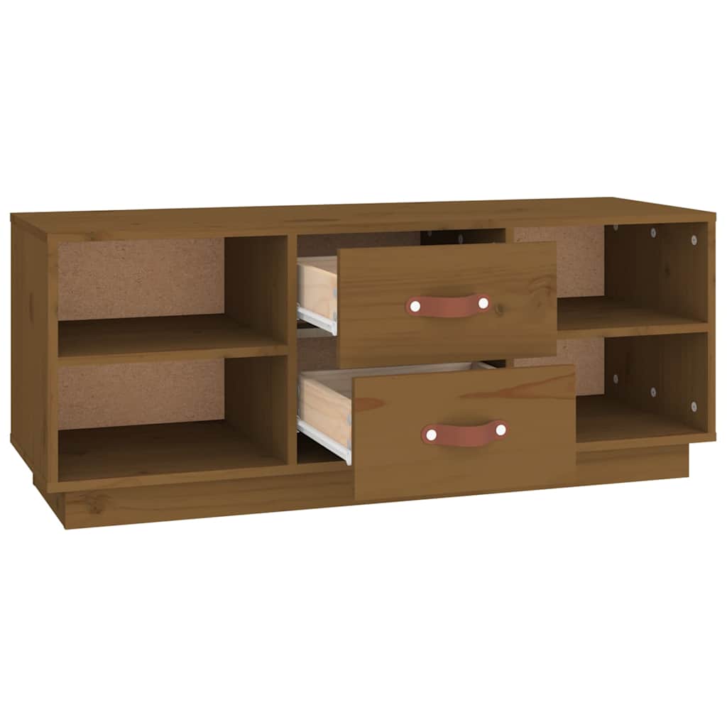 vidaXL TV Cabinet Honey Brown 100x34x40 cm Solid Wood Pine