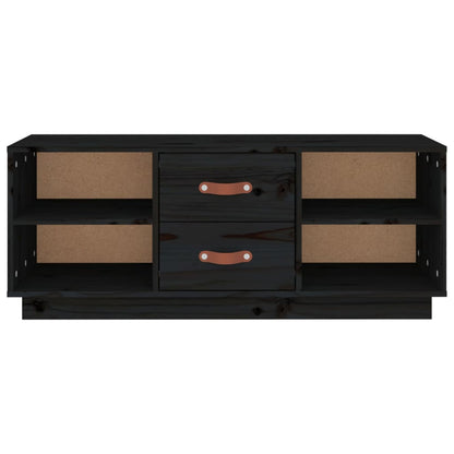 vidaXL TV Cabinet Black 100x34x40 cm Solid Wood Pine