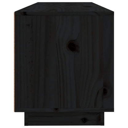 vidaXL TV Cabinet Black 100x34x40 cm Solid Wood Pine