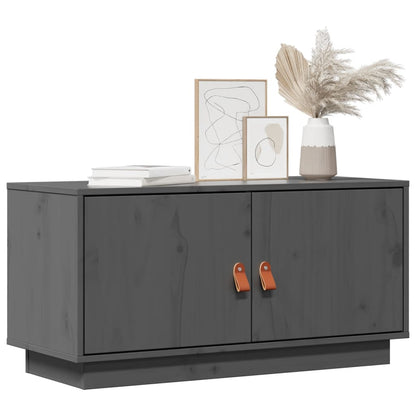 vidaXL TV Cabinet Grey 80x34x40 cm Solid Wood Pine