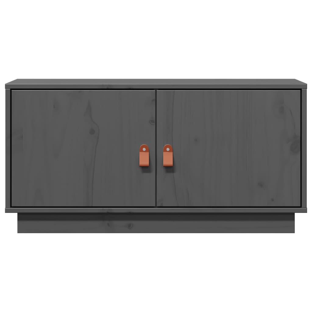 vidaXL TV Cabinet Grey 80x34x40 cm Solid Wood Pine