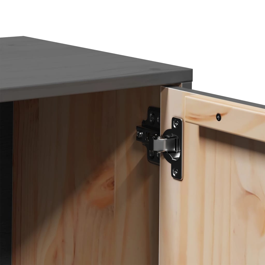 vidaXL TV Cabinet Grey 80x34x40 cm Solid Wood Pine