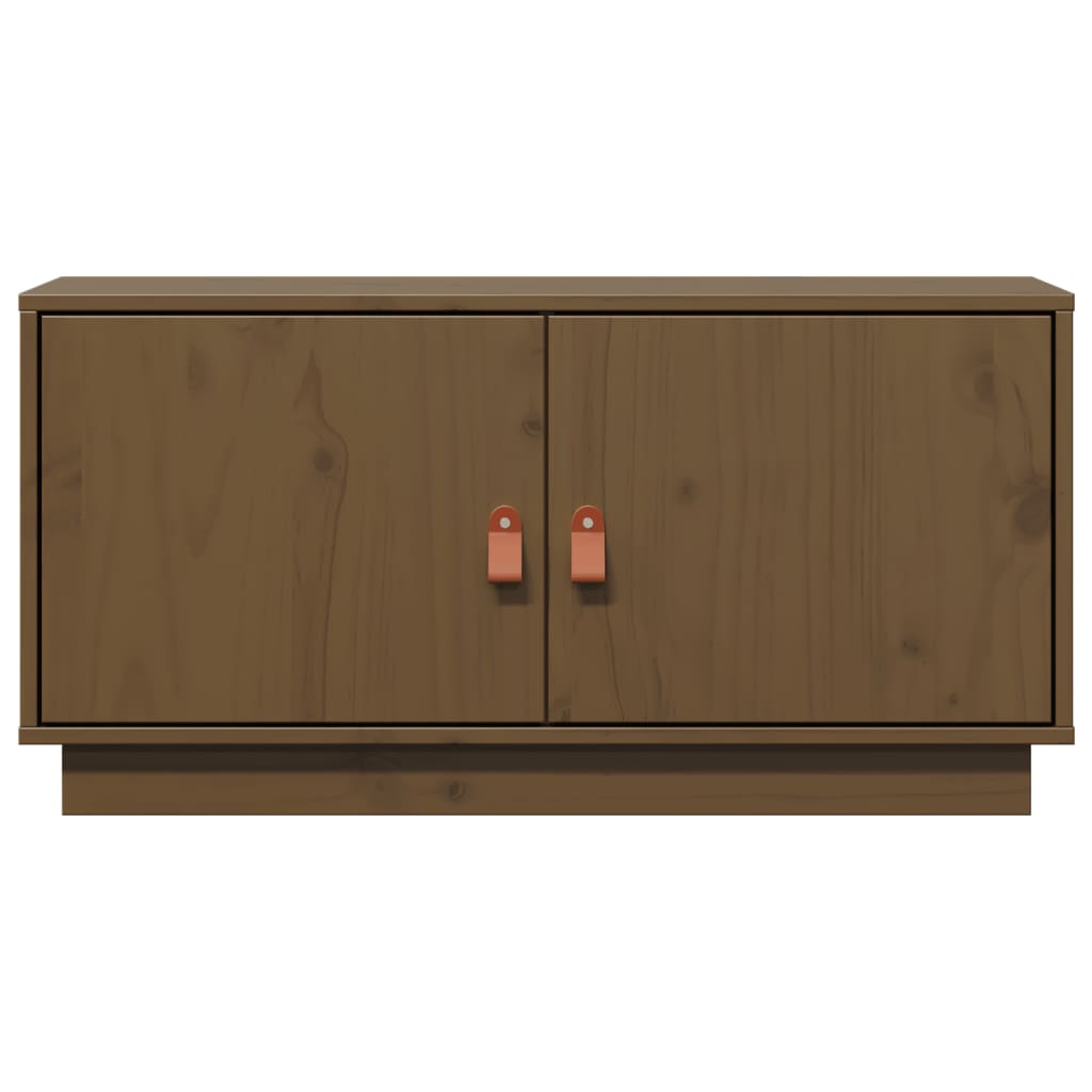 vidaXL TV Cabinet Honey Brown 80x34x40 cm Solid Wood Pine