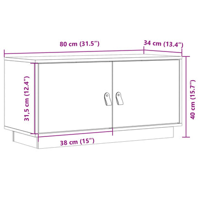 vidaXL TV Cabinet Honey Brown 80x34x40 cm Solid Wood Pine