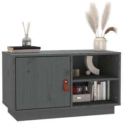 818237 vidaXL TV Cabinet Grey 70x34x40 cm Solid Wood Pine