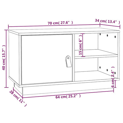 818237 vidaXL TV Cabinet Grey 70x34x40 cm Solid Wood Pine