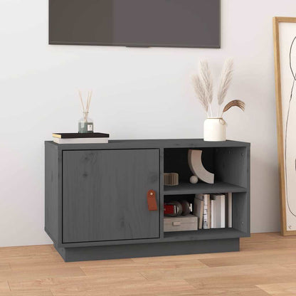818237 vidaXL TV Cabinet Grey 70x34x40 cm Solid Wood Pine