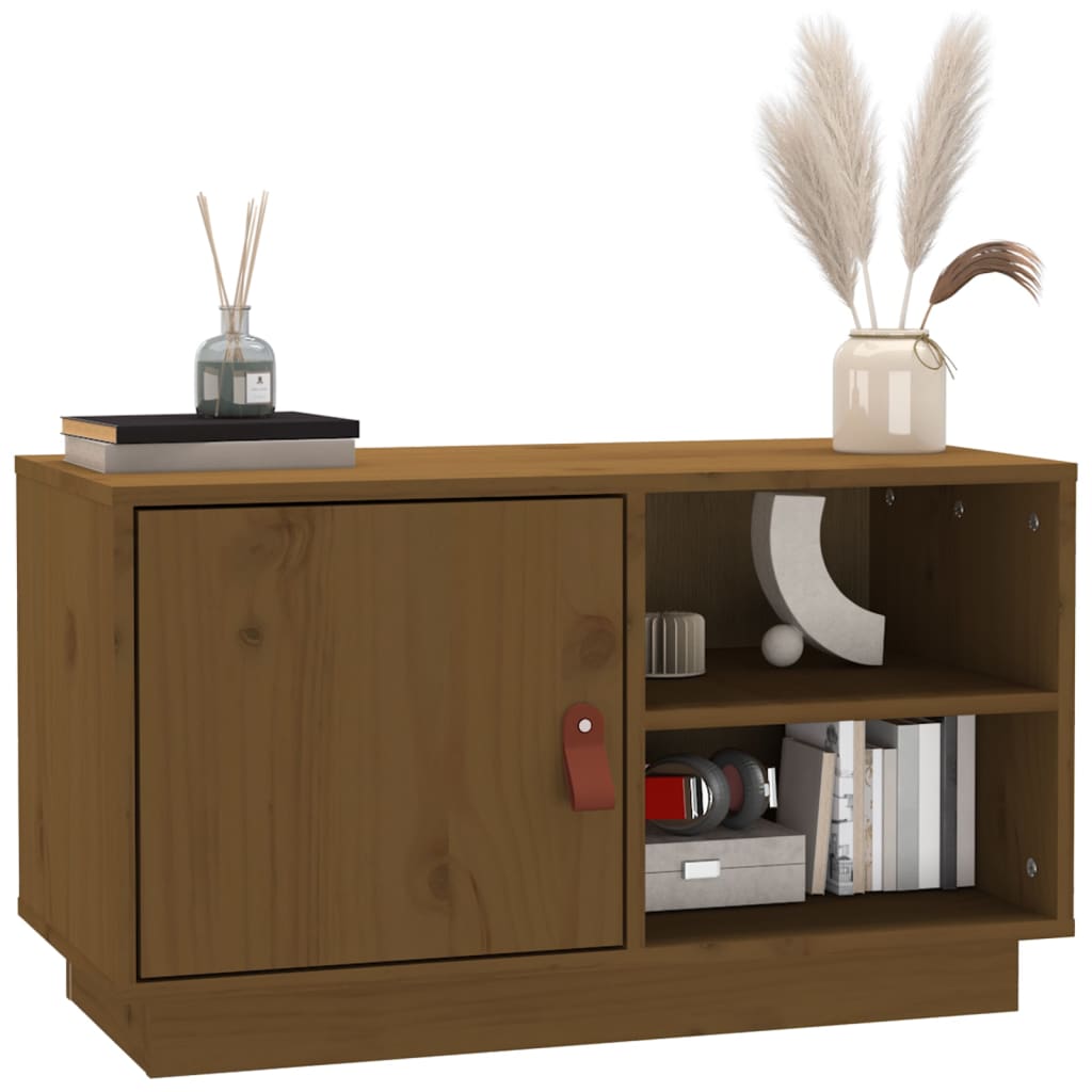 vidaXL TV Cabinet Honey Brown 70x34x40 cm Solid Wood Pine