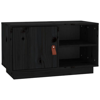 818239 vidaXL TV Cabinet Black 70x34x40 cm Solid Wood Pine