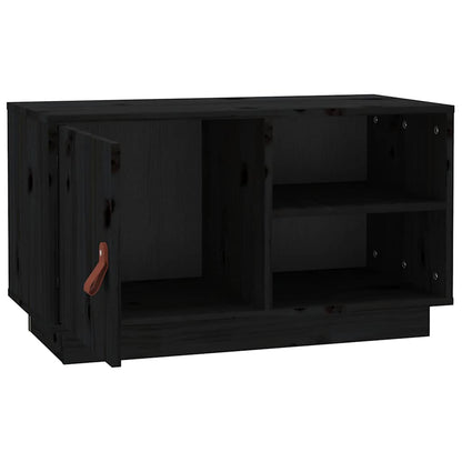 818239 vidaXL TV Cabinet Black 70x34x40 cm Solid Wood Pine