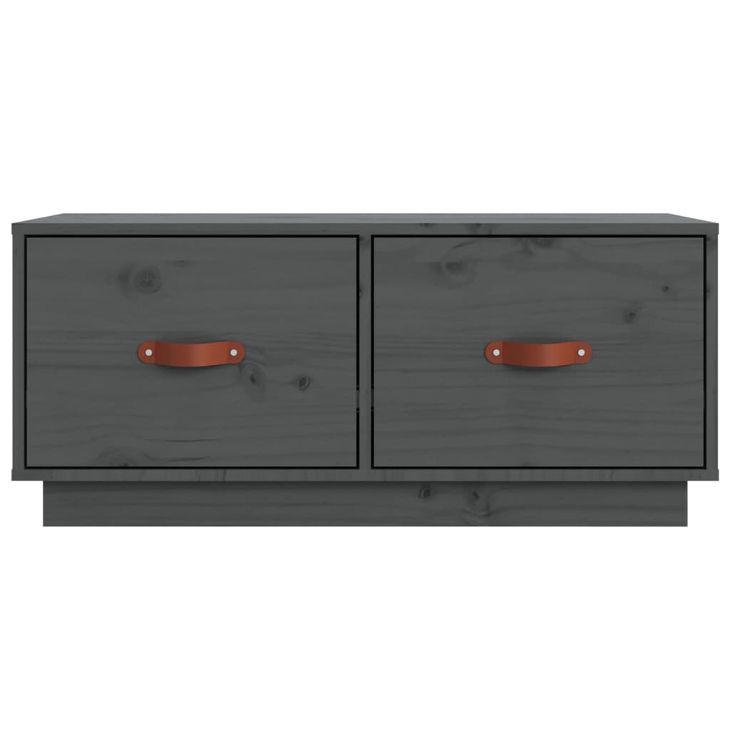 vidaXL TV Cabinet Grey 80x34x35 cm Solid Wood Pine