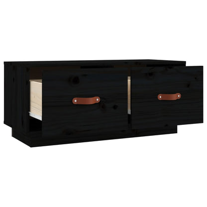vidaXL TV Cabinet Black 80x34x35 cm Solid Wood Pine