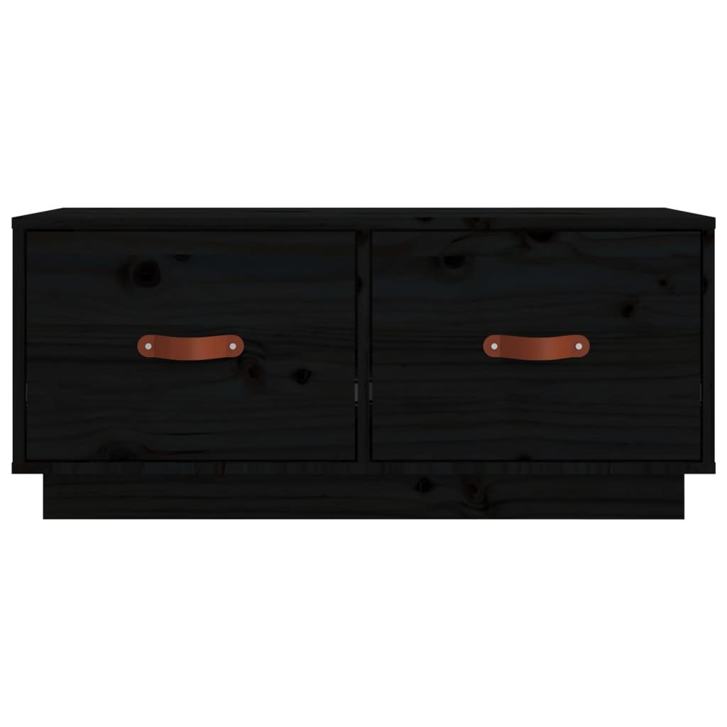 vidaXL TV Cabinet Black 80x34x35 cm Solid Wood Pine