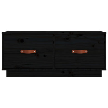 vidaXL TV Cabinet Black 80x34x35 cm Solid Wood Pine