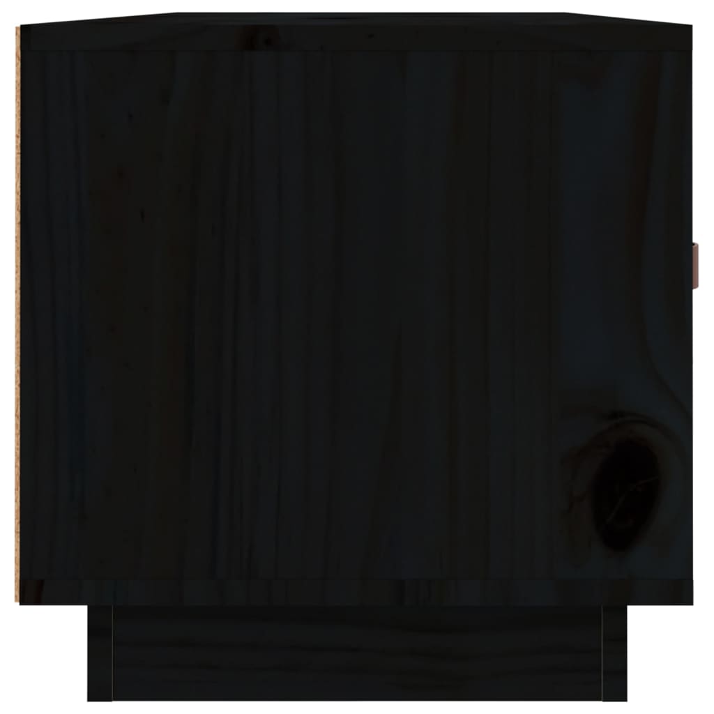 vidaXL TV Cabinet Black 80x34x35 cm Solid Wood Pine