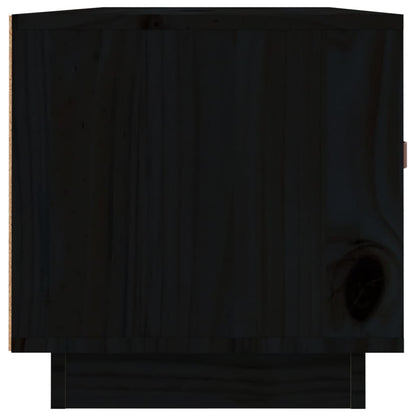 vidaXL TV Cabinet Black 80x34x35 cm Solid Wood Pine