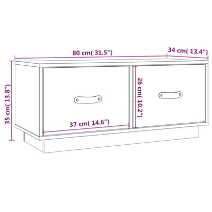 vidaXL TV Cabinet Black 80x34x35 cm Solid Wood Pine
