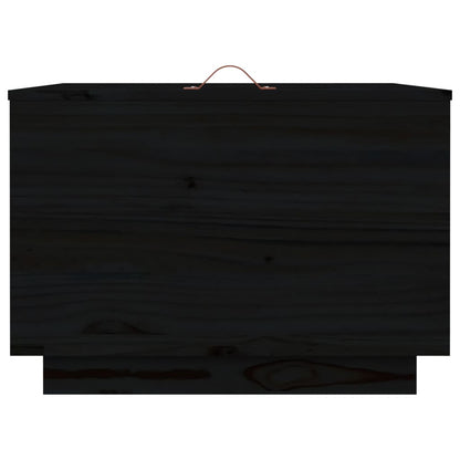 vidaXL Storage Boxes with Lids 3 pcs Black Solid Wood Pine