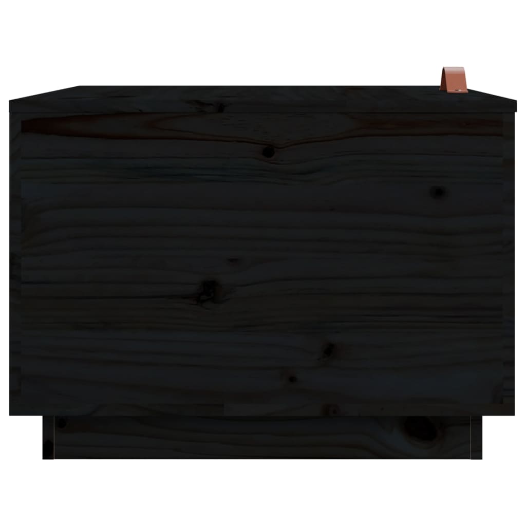 vidaXL Storage Boxes with Lids 3 pcs Black Solid Wood Pine