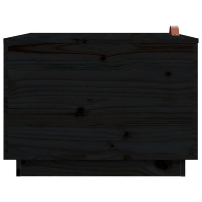 vidaXL Storage Boxes with Lids 3 pcs Black Solid Wood Pine