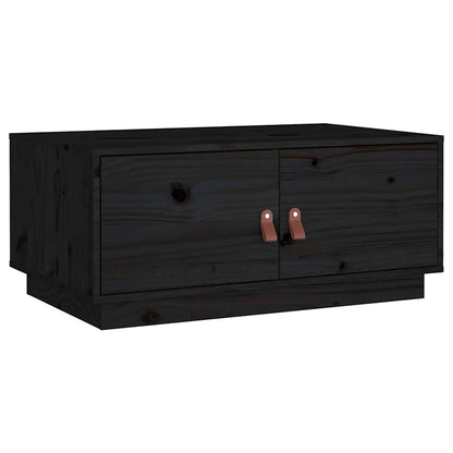818254 vidaXL Coffee Table Black 80x50x35 cm Solid Wood Pine