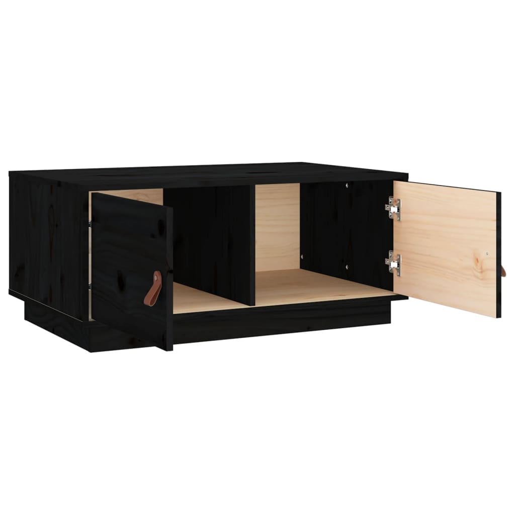 vidaXL Coffee Table Black 80x50x35 cm Solid Wood Pine